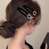 Autumn and Winter Velvet Love Rhinestone Hairpin Feeling Bb Clip Bangs Broken Hair Word Clip Hair Accessories Tide
