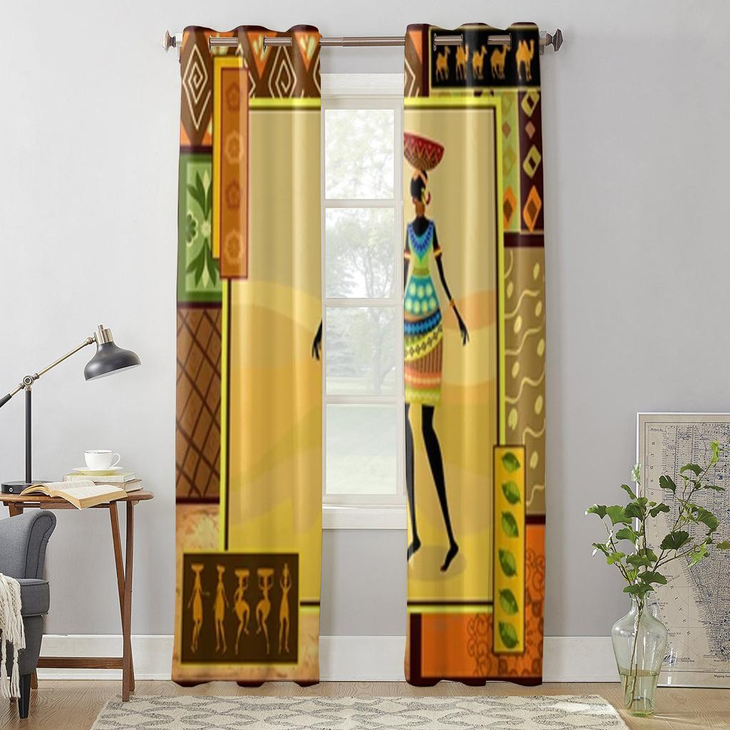 Afrykańskie dziewczyny zasłony okienne do salonu luksusowy wystrój sypialni zasłony kuchenne dekoracje okienne zasłony