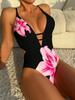 Maiô feminino preto com costas cruzadas, cintura alta, oco, sexy, biquíni, roupa de banho para mulheres, roupa de praia