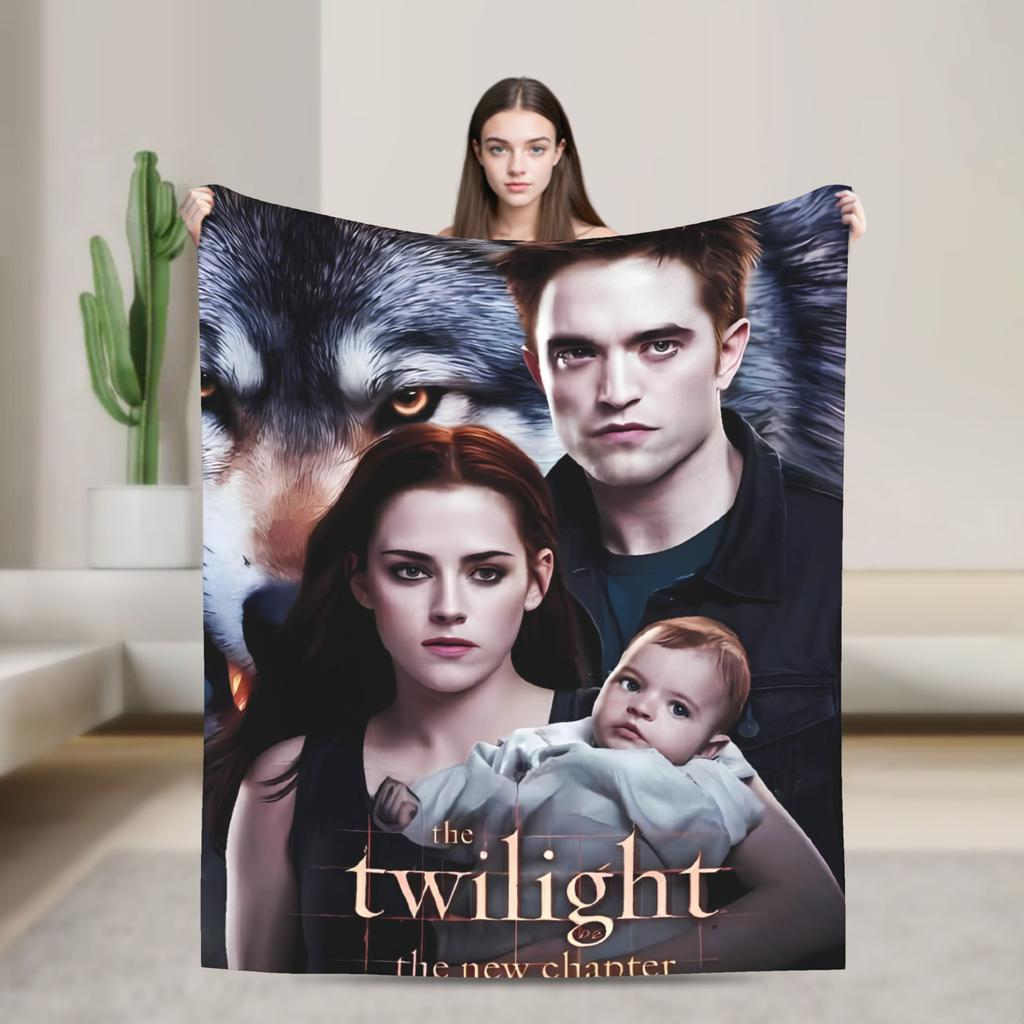 3D The Twilight Saga Edward Bella Super Warm Blanket Travel Office Plush Throw Blanket Flannel Bedspread Sofa Bed Cover