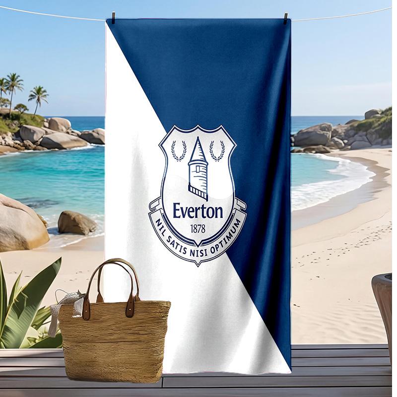 Asciugamano da Spiaggia con Stampa del Football Club Everton, Asciugamano Grande Morbido ad Asciugatura Rapida per Spiaggia Campeggio Nuoto