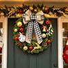 Plaid Bow Christmas Wreath Decoration for Door and Event Scene