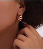 Colorful Spiral Water Drop Titanium Stud Earrings - Elegant Hollow Design, Non-Fading Luxury Jewelry