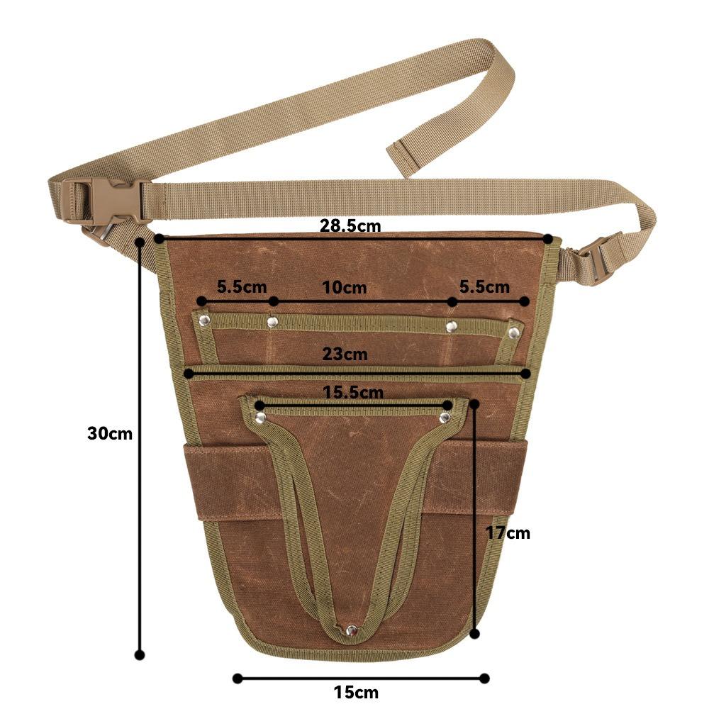 Waxed Canvas Weed Control Kit, Wear-resistant, Storage Bag, Waist Hanging, Gardening Tool Waist Bag, Electrician Bag