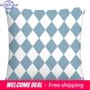 Geometric Print Polyester Pillow Cover Lake Blue Pattern Living Room Sofa Cushion Cover Home Decoration X Cm