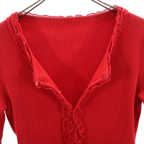 Rene Long sleeve Rib knit cardigan 36 Red series Women Used
