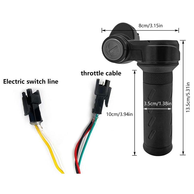 Ebike Full Twist Throttle Grip With 2 Keys Compatible With Ridstar Q20/Q20Lite/Q20Pro/H20/H26Pro/H20 Pro Electric Bike