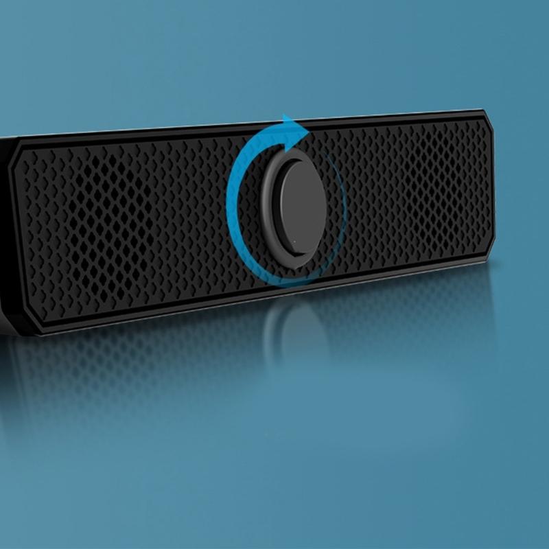 Mini Sound Bar USB Powered Sound Bar Speaker for Computer Desktop Laptops PC, Black