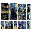 Phone Case For Moto G86 G85 G75 G15 G05 G56 G72 G53 G54 G84 G60 G31 G32 G24  G 5G G Play Starry Night Van Gogh Cat