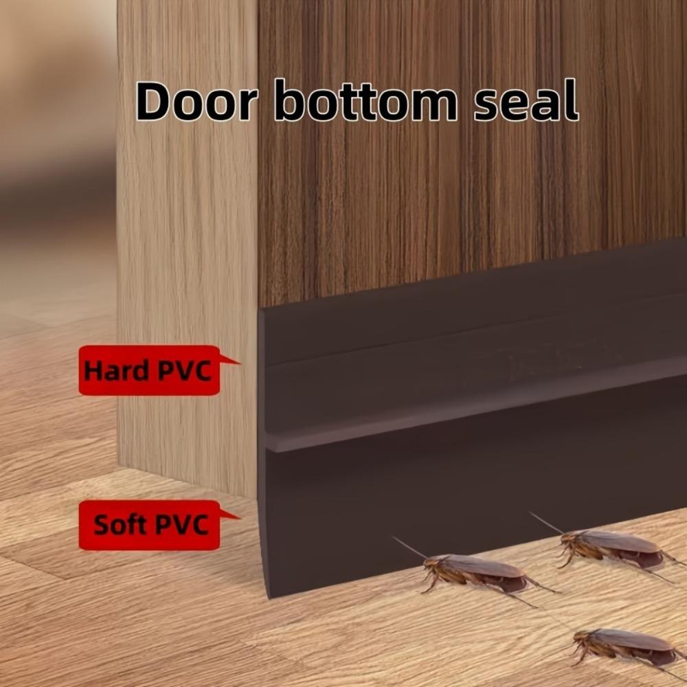 PVC Door Bottom Seal Strip Self-Adhesive Soundproof Under Door Guard Gap Stopper for Glass/Window Strong Adhesion Doorstop