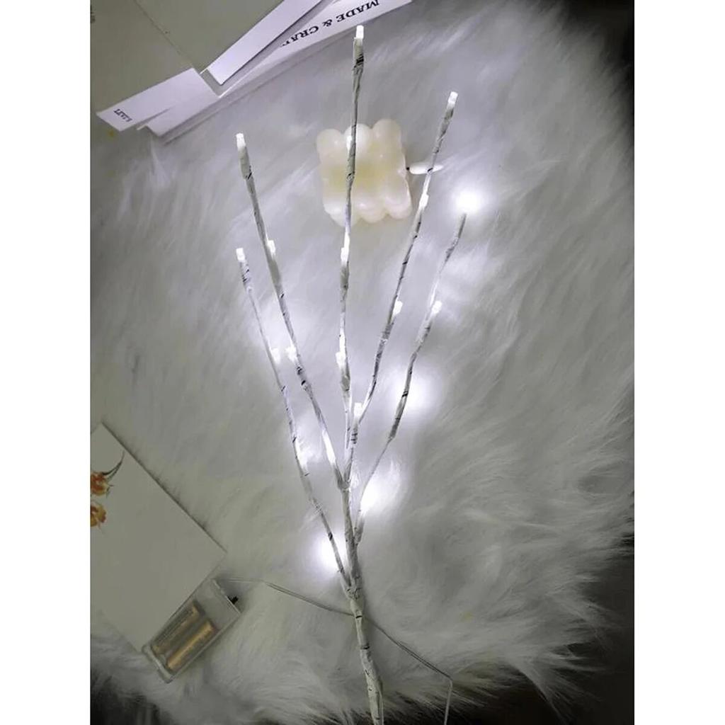 1 PC White Birch Branch Lights Battery Operated 20 LED Fairy Lights Willow Branches for Home Bedroom Inside Outdoor Decoration