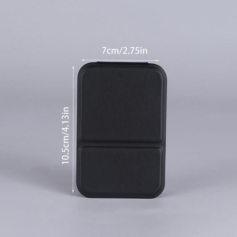 Desktop Mini Foldable Makeup Mirror Solid Color Pu Leather Simple Portable Wear-Resistant Student Compact Handheld Makeup Mir