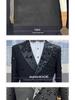 Completo da Uomo Ricamato a Mano con Perline - Elegante Set 2 Pezzi per Occasioni Casual, Banchetti e Eventi Formali