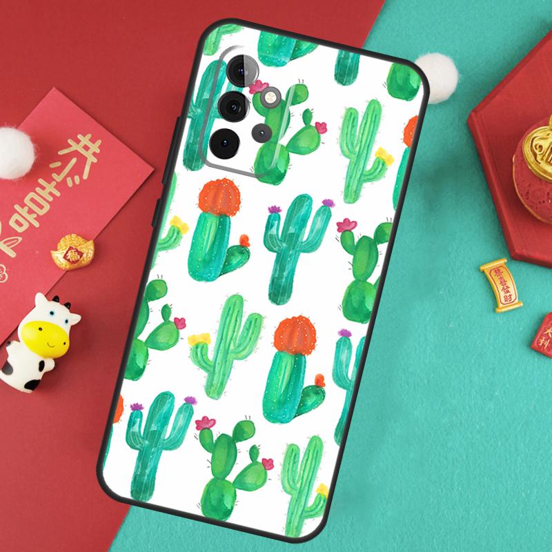 Plant Cactus Case For Samsung Galaxy A17 A55 A35 A15 A32 A52 A13 A33 A53 A14 A34 A54 A06 A16 A26 A36 A56