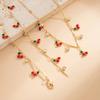 Ingemark 2Pcs/Set Y2K Romantic Cherry Pendant Long Chain Necklace for Women New Trend Sexy Chest Tassel Choker Wedding Jewelry