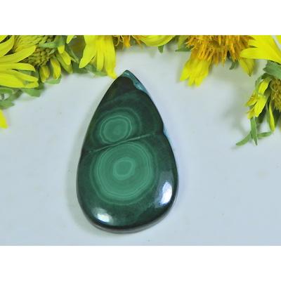 AA++ Natural Green Malachite Pear Cabochon Loose Gemstone 20X35X05MM 41Cts. D-11