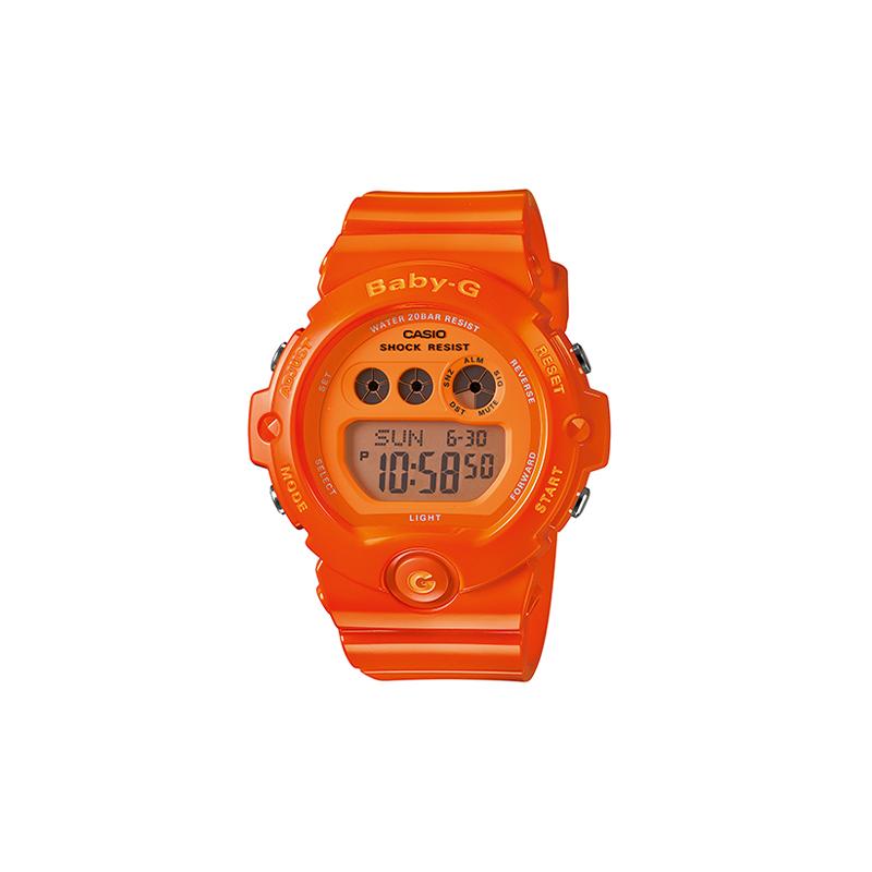 

Casio BABY-G Large G-shaped lighting Fully automatic calendar Shockproof 200 meters waterproof Quartz movement Resin strap Japanese and BG-6902-4B оранжевый