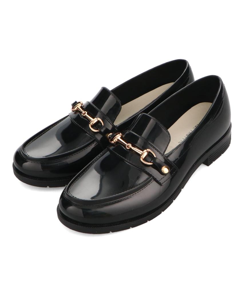 Oriental Traffic Bit Motif PVC Rain Loafers/Women's R-1021BLACK37