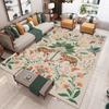 Vintage Jungle Tiger Floral Area Rug with Intricate Green Pattern Large Size Bohemian Luxury Living Room Decorative Carpet
