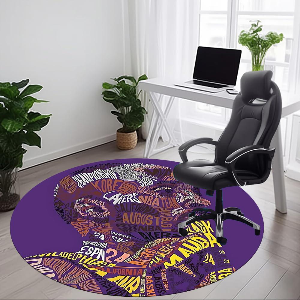 1pc Kobe Bryant, Mamba Mentality Office Round Area Rug, Under Office Chairs Bedroom Living Room Home Decor a092
