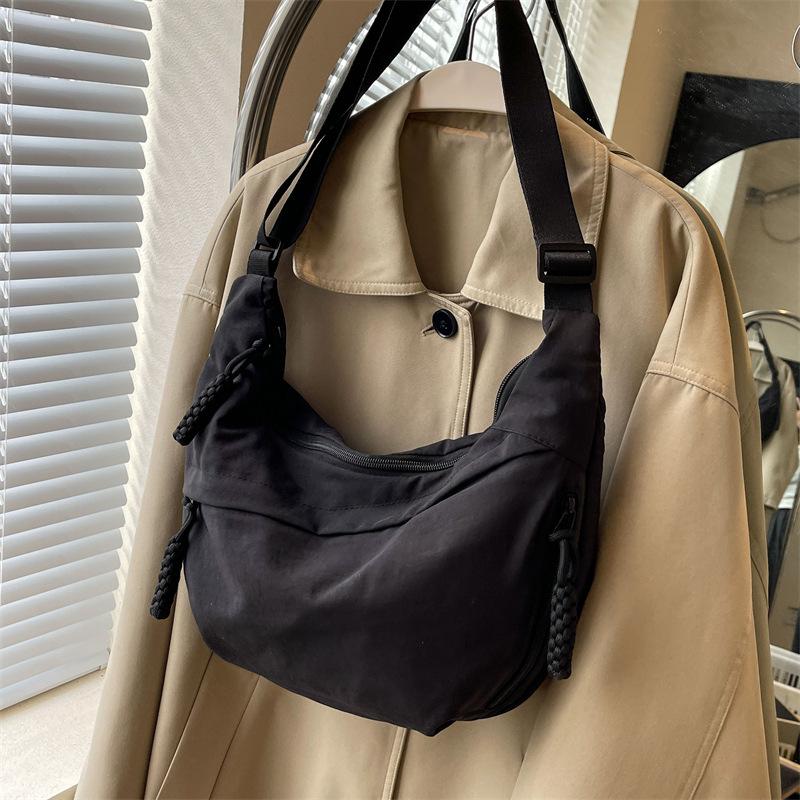 Damska torba typu „pierożek” na ramię – duża pojemność, uniwersalna torba płócienna na ramię do dojazdów do pracy