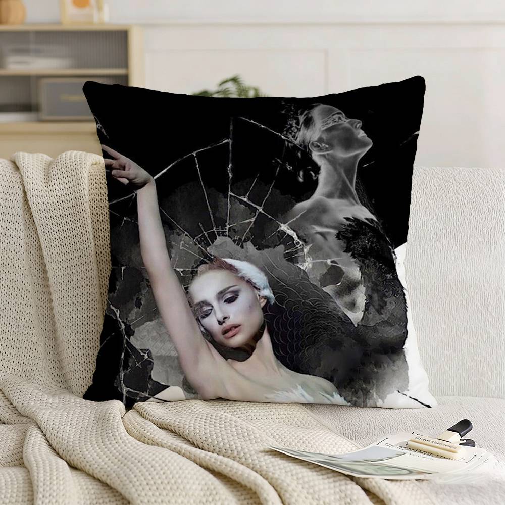 Movie B-Black S-Swan Classic Pillow Case Pattern Printed Pillowcase For Living Room Sofa Cushion Cover