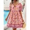 Women's Summer Vacation Printed Short-sleeved Dress