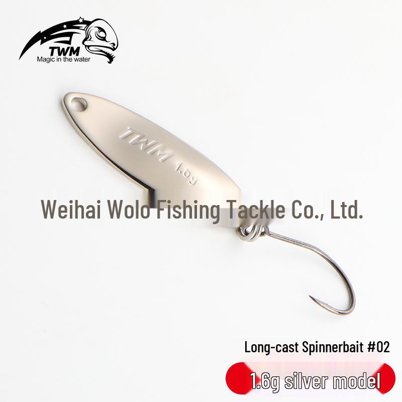 

TWM Copper Tinplate Single Hook Fishing Lure with White Stripe Melon Seed Sequins 1.6g