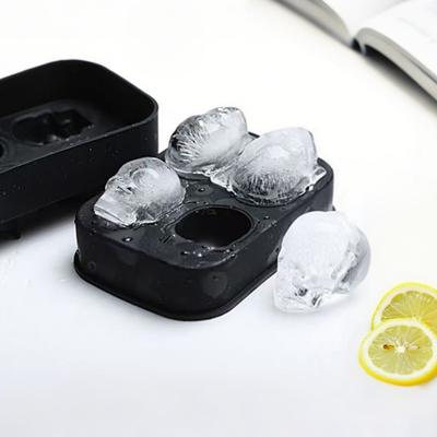 Skull Ice Ball Mold Flexible Silicone Ice Tray for Cocktails Whiskey Halloween Horror Theme Ice Cube Maker for Spooky Parties Gothic Events