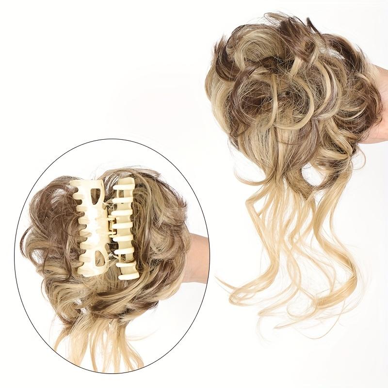 Aosiwig Synthetic Hair Bun Chignon Messy Curly Hair Band Elastic Scrunchy False Hair Pieces For Women Hairpins Black Brown