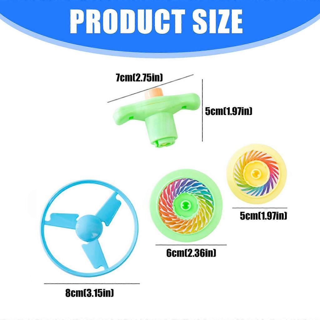 10 Pieces Classical Spin Top for Children Outdoor Sports Lightweight Flying Discs for Toddlers Early Learning and Family Bonding Multicolor