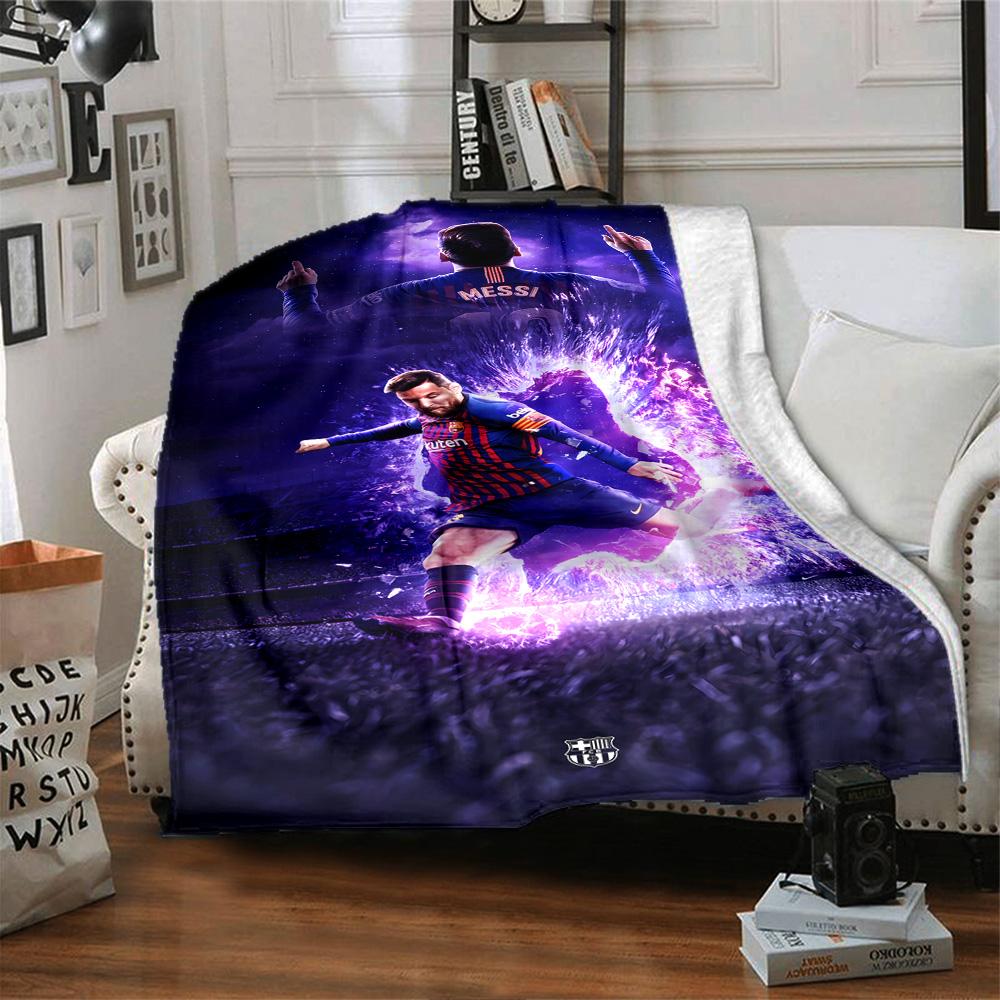 Leo Messi's Iconic Jersey Blanket Warmthful Decor Suitable for Bed Picnics Seaside Four Seasons Universal Stylish Decor Birthday Christmas Gift Blanke