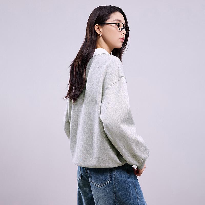 Chuyu Women's 2025 Autumn Loose Cartoon Print Fleece Sweatshirt