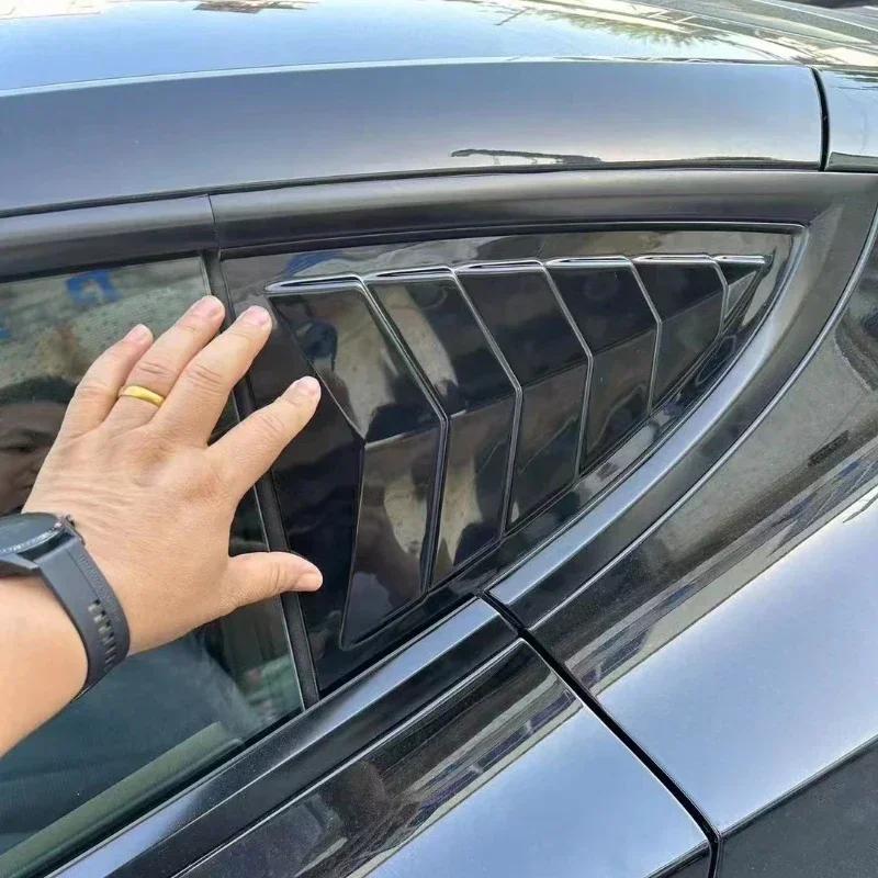 For Tesla Model Y Juniper 2021-2025 ABS Rear Car Window Shutter Cover Louver Side Vent Trim Triangle Modified Car Accessories