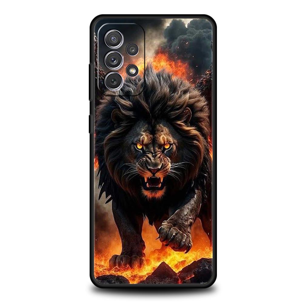 

Lion Pattern Phone Case for Samsung Galaxy A55 A35 A15 A14 A25 A54 A51 A71 A72 A73 A32 A52 A52S A41 5G Silicone Shell Capas Bags Samsung A52