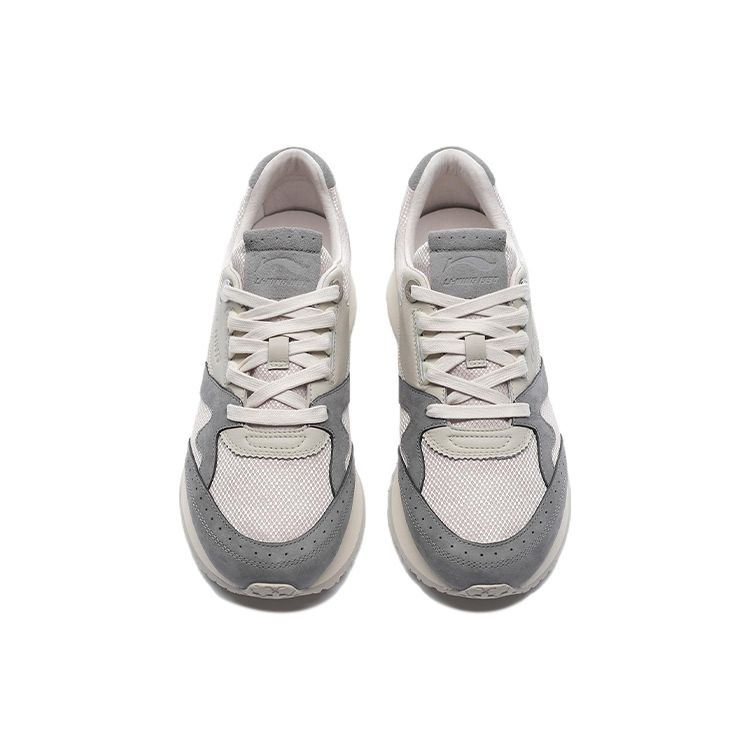 Li Ning 1990 Casual Retro Running Shoes Women Sneakers Oatmeal-Gray ALJS006-1