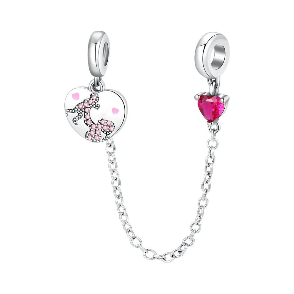 925 Silver Star Moon Crown Pendant DIY Bracelet Spacer Bead Women Jewelry Safety Chain New