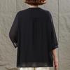 Women's Plus Size Burgundy Blouse, Casual 3/4 Sleeve Pleated Front Top (3XL-7XL)