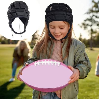 Rugby Helmet Headguard with Adjustable Strap Ultralight Impact-Resistant Soccer Ski Soft Protective Helmet