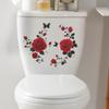 Creative Vintage Rose Flower Branch Bathroom Toilet Decoration and Beautification Toilet Sticker