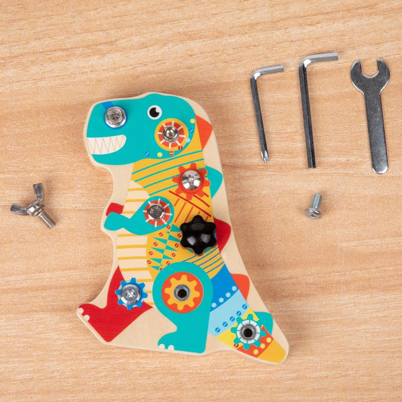 Montessori Early Education Children Screw Wooden Nut Disassembly And Assembly Tool Combination Busy Board Toy