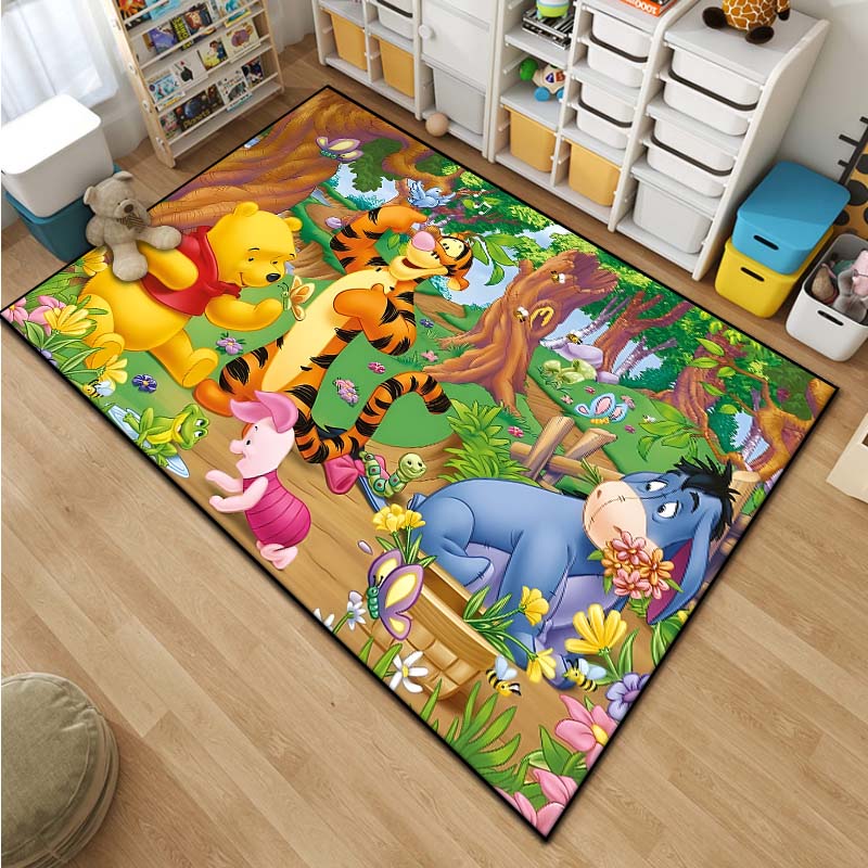 Cartoon Winnie Pooh Tigger Too Pattern Living Room Bedroom Carpet Bedside Bathroom Floor Mat Kid's Room Play Mats Non-slip Mat