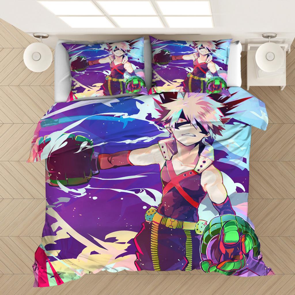 My Hero Academia Bedding Set Anime 3D Print Duvet Covers Pillowcases Home Textile Luxury Cartoon Queen King Size Boys