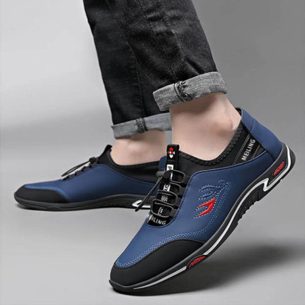 New Men's Lace Up Leather Shoes, Casual Walking Shoes, Fashionable Business Sports Shoes