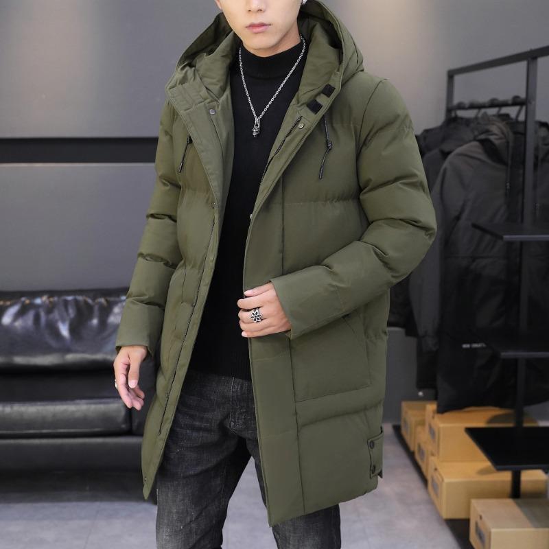 Hooded Cotton Jacket for Men, Medium To Long Length, Thick and Warm Jacket, Long Cotton Jacket, Cold Proof Winter Coat, Cotton J