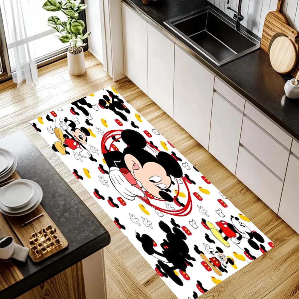 Mickey Mouse Comic Strip Kitchen Mats Durable Bathroom Pads Comfortable Rugs Carpets For Kitchen Home Office Sink Laundry Room Bathroom Decor