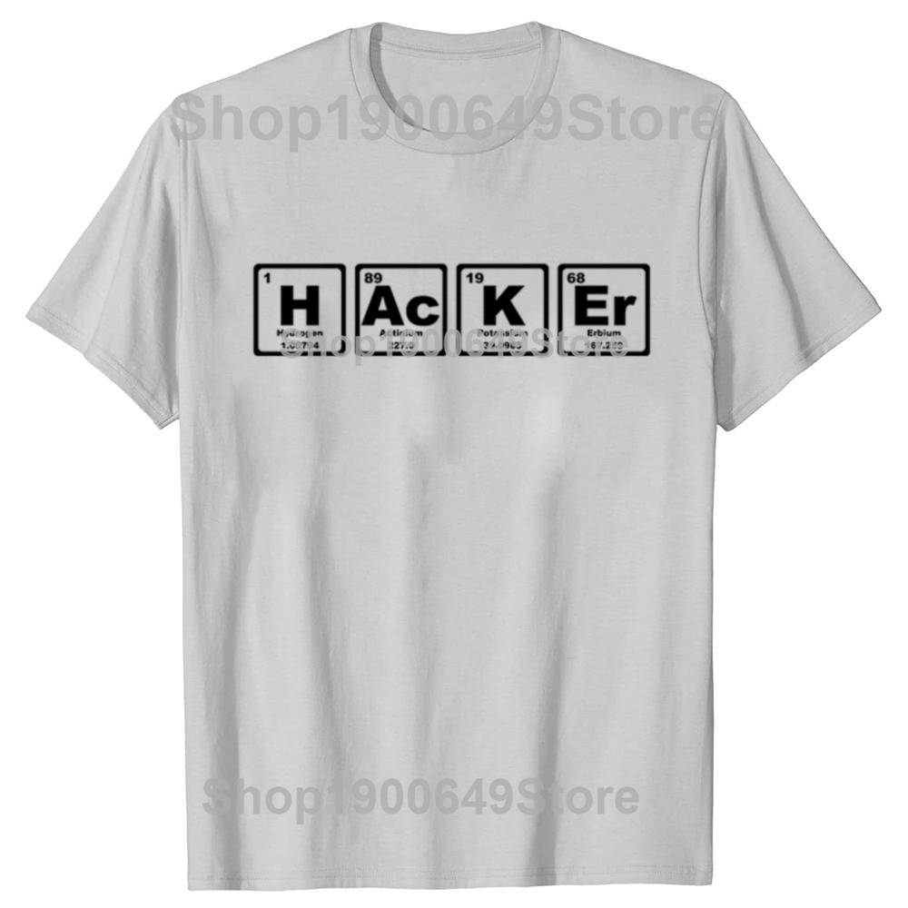 Hacker Periodic Table Security Professional Funny Programmer TShirt Short Sleeve Coder T Shirt Anime Graphic Tshirt Hip Hop