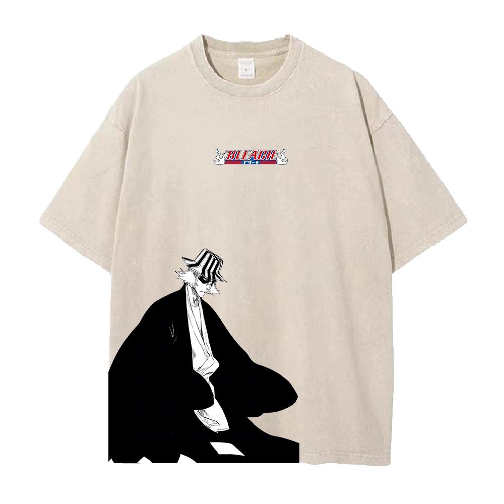 

Urahara Kisuke Bleach Anime Graphic T Shirt Men Women Short Sleeve Cotton Tshirts Vintage Washed Tee Harajuku Oversized Tshirt S