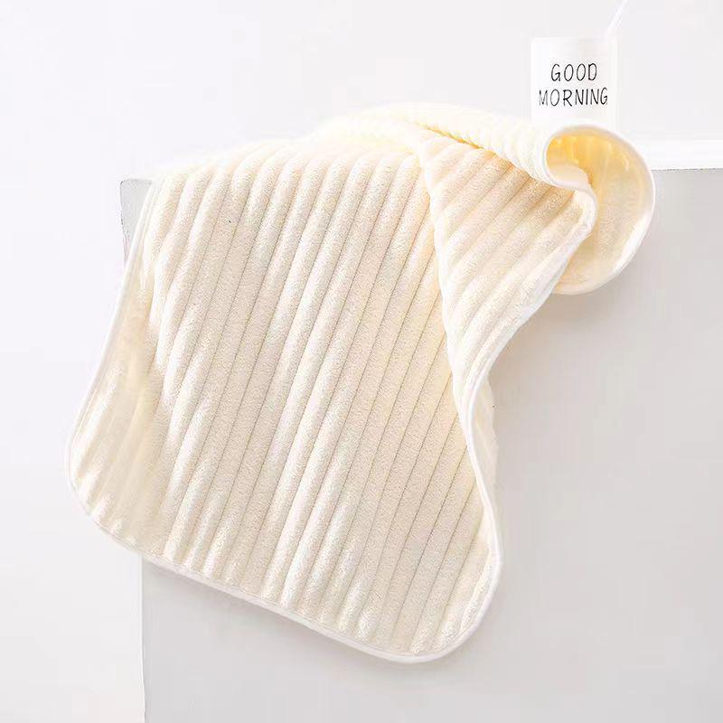 Candy Stripe Coral Fleece Towel - Thick & Soft, Water-Absorbent, Perfect for Bath, Face, and Hair Drying.