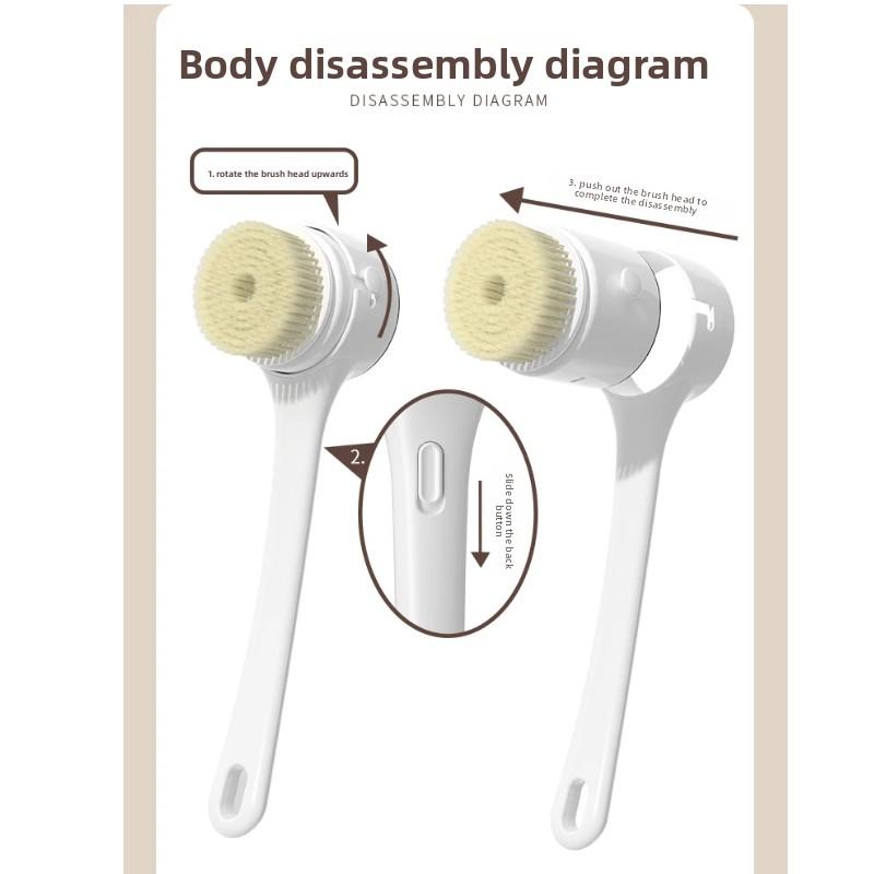 Digital Screen Electric Body Scrubber Long Handle Rotating Bath Massage Brush